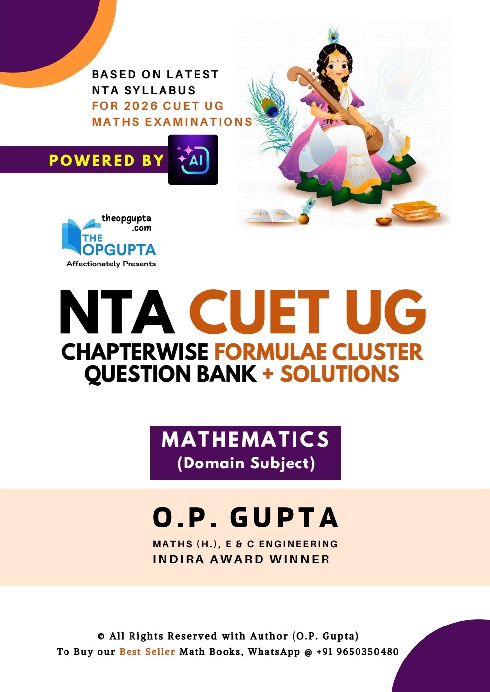 NTA CUET (UG) 2026 Mathematics Chapterwise & Topicwise Question Bank with Solutions including Formulae and Theory