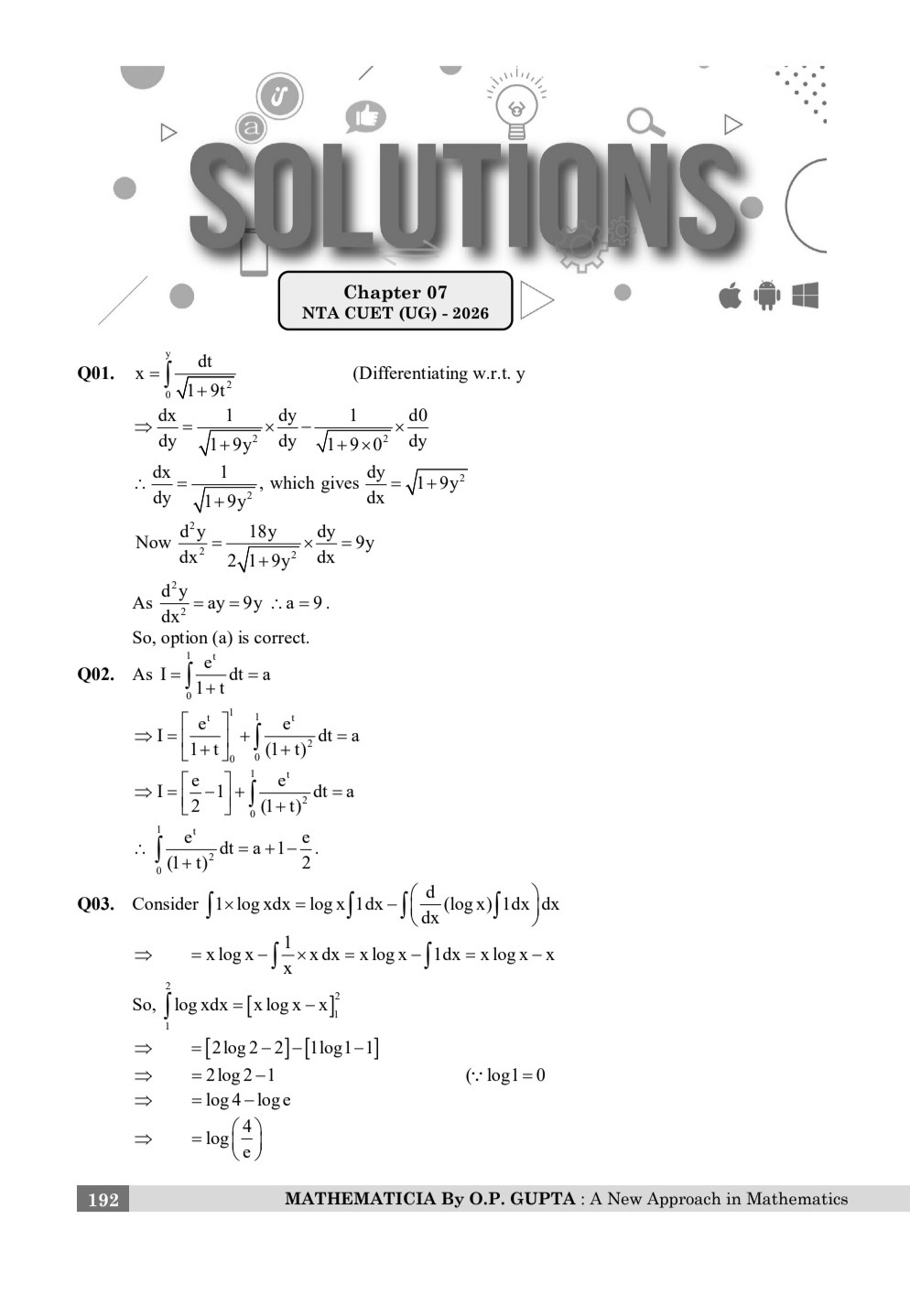 NTA CUET (UG) 2026 Mathematics Chapterwise & Topicwise Question Bank with Solutions including Formulae and Theory