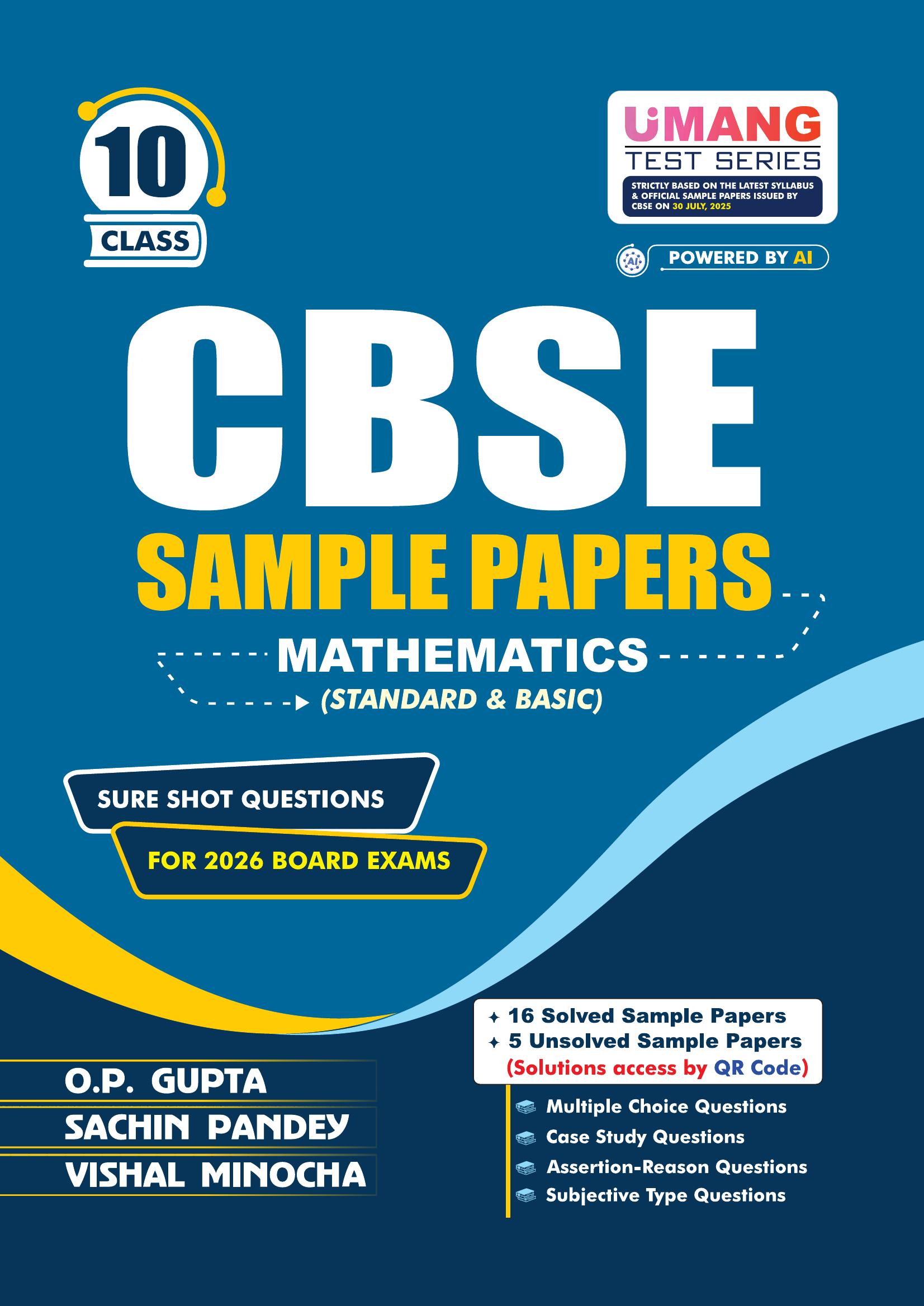 CBSE UMANG SAMPLE PAPERS by O.P. Gupta [Standard & Basic Mathematics for Class 10] | CBSE 2026 Board Exams
